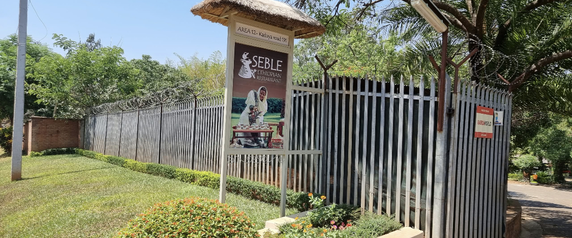 Seble Ethiopian Restaurant signboard on Kaduya Road, Area 12